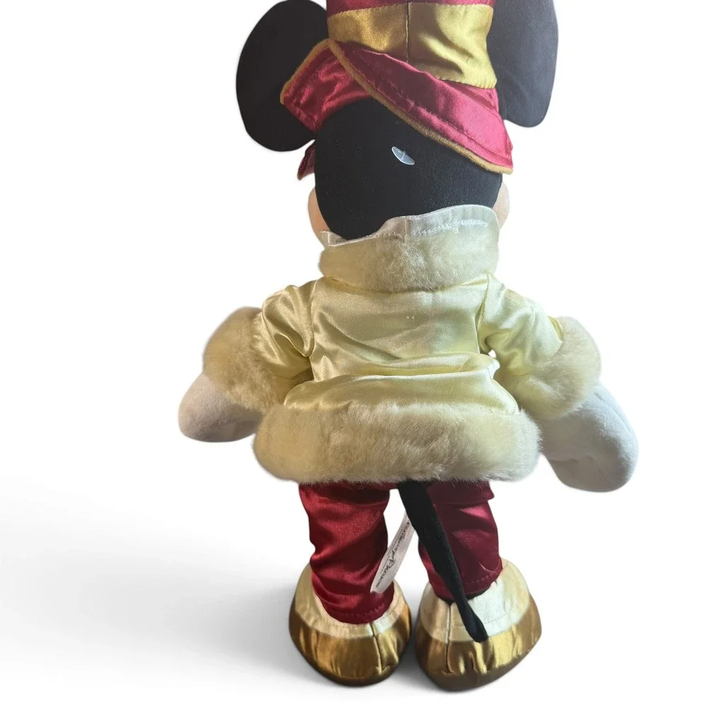 Disney Parks Mickey Mouse Holiday Plush Victorian Gold Red Christmas 14 inch
